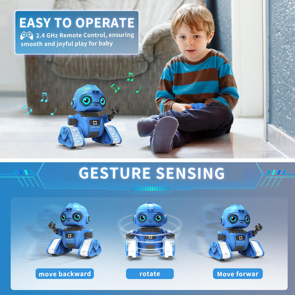 Dzxlin robot toy LED eyes showcase color-changing visuals for engagement
