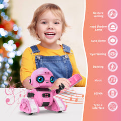 Dzxlin robot toy dances with colorful lighting for entertainment