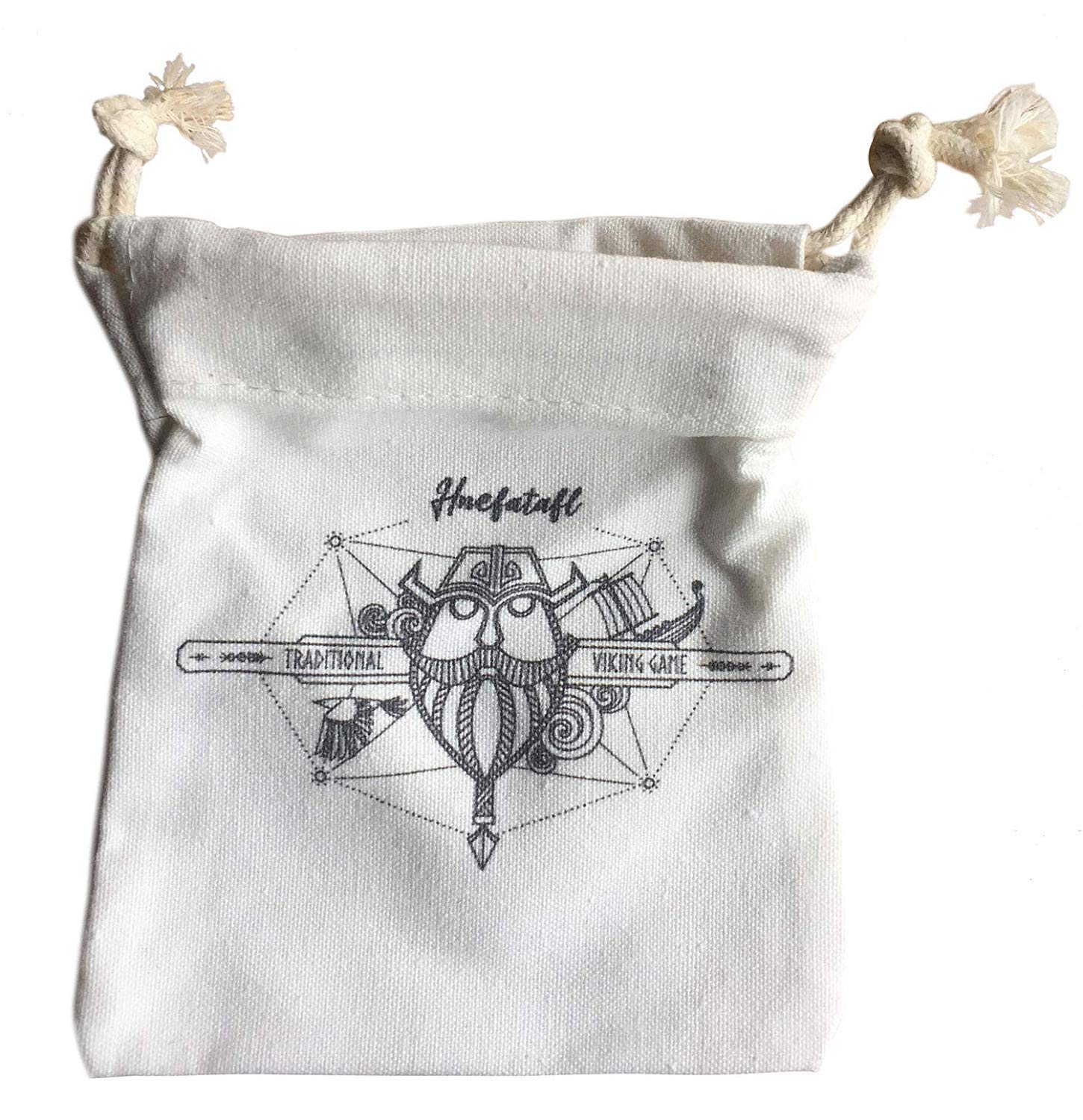 Cotton drawstring bag with exclusive Viking design to store pieces