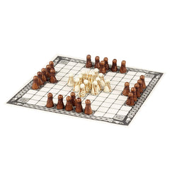 Durable polyresin Hnefatafl pieces with detailed attackers and defenders