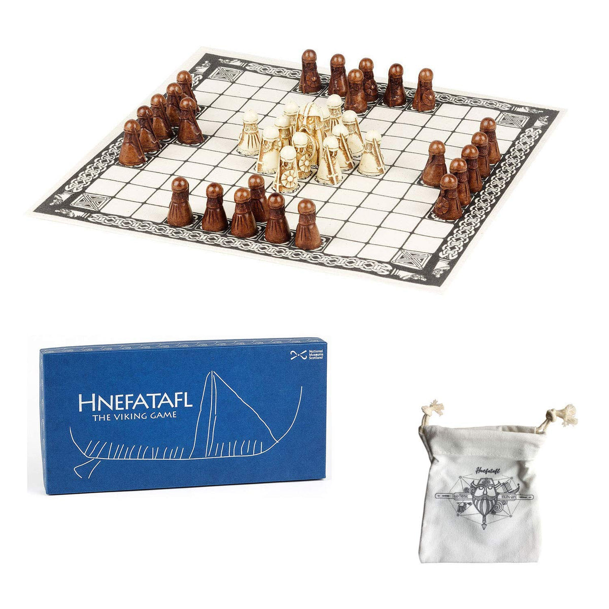 E-Tail 24/7 Hnefatafl Viking board in natural linen surface for authentic play