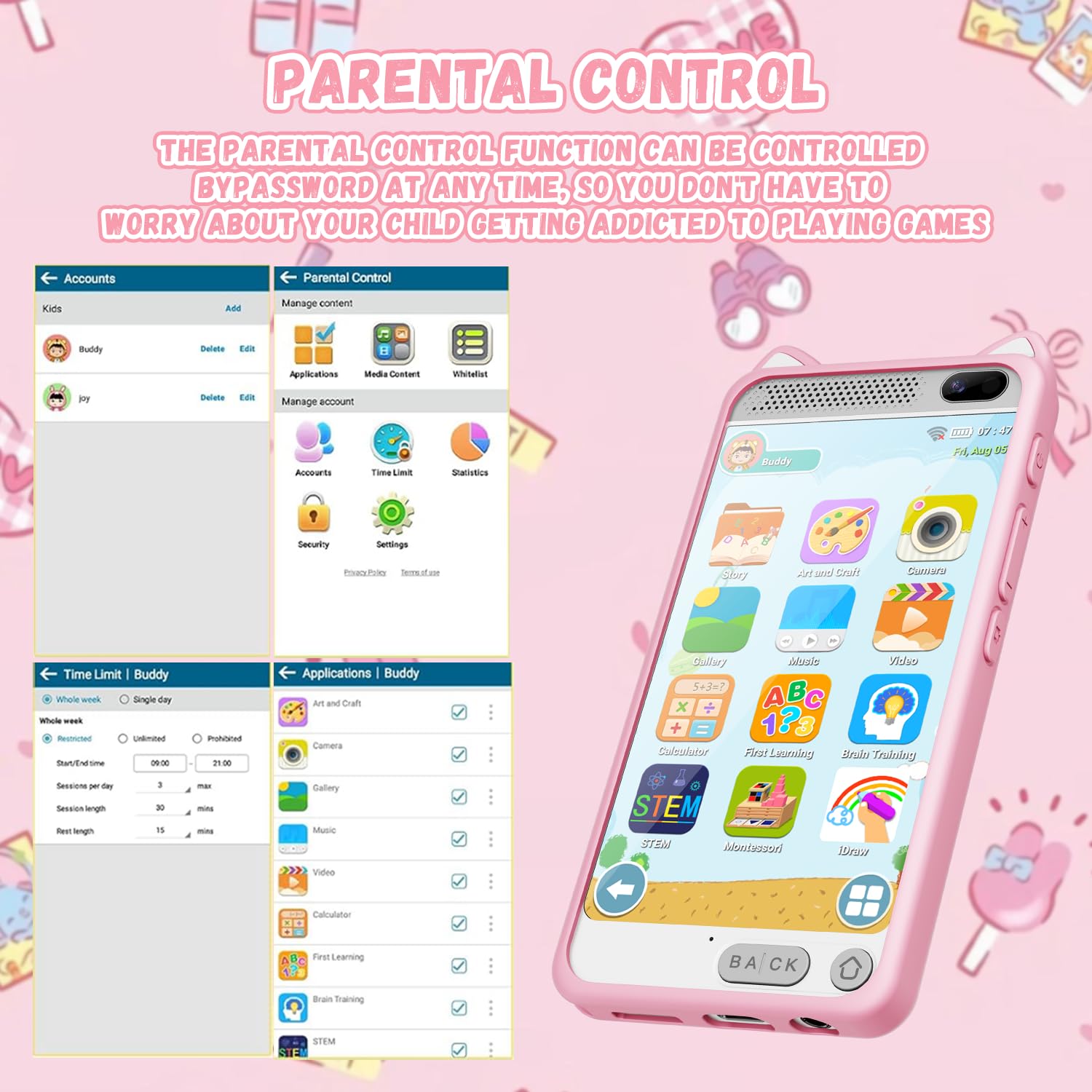 E teacher Kids Phone silicone shell boosts durability during play