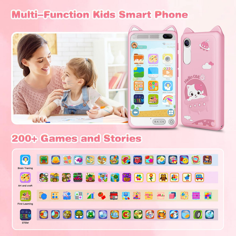 E teacher kids smart phone dual camera enhances pretend play and photos