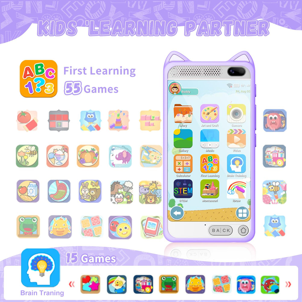 E teacher kids smartphone dual camera for kid friendly photos and videos
