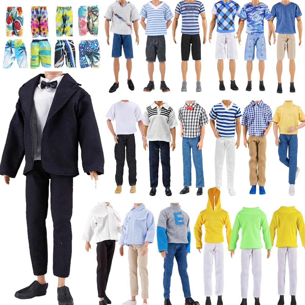 E-TING black-tie suit with shirt for 12-inch doll wardrobe variety