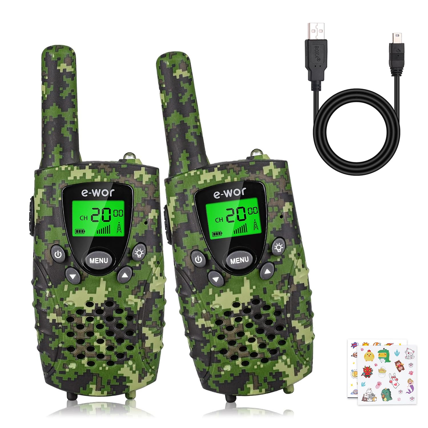 E-WOR kids walkie talkies with 4mi range for clear outdoor communication