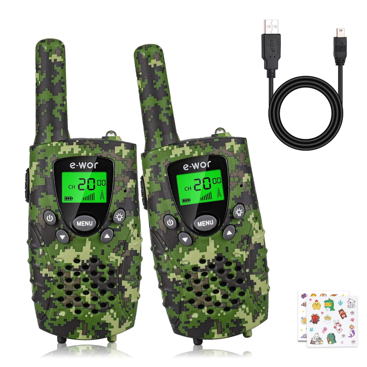 E-WOR kids walkie talkies with 4mi range for clear outdoor communication