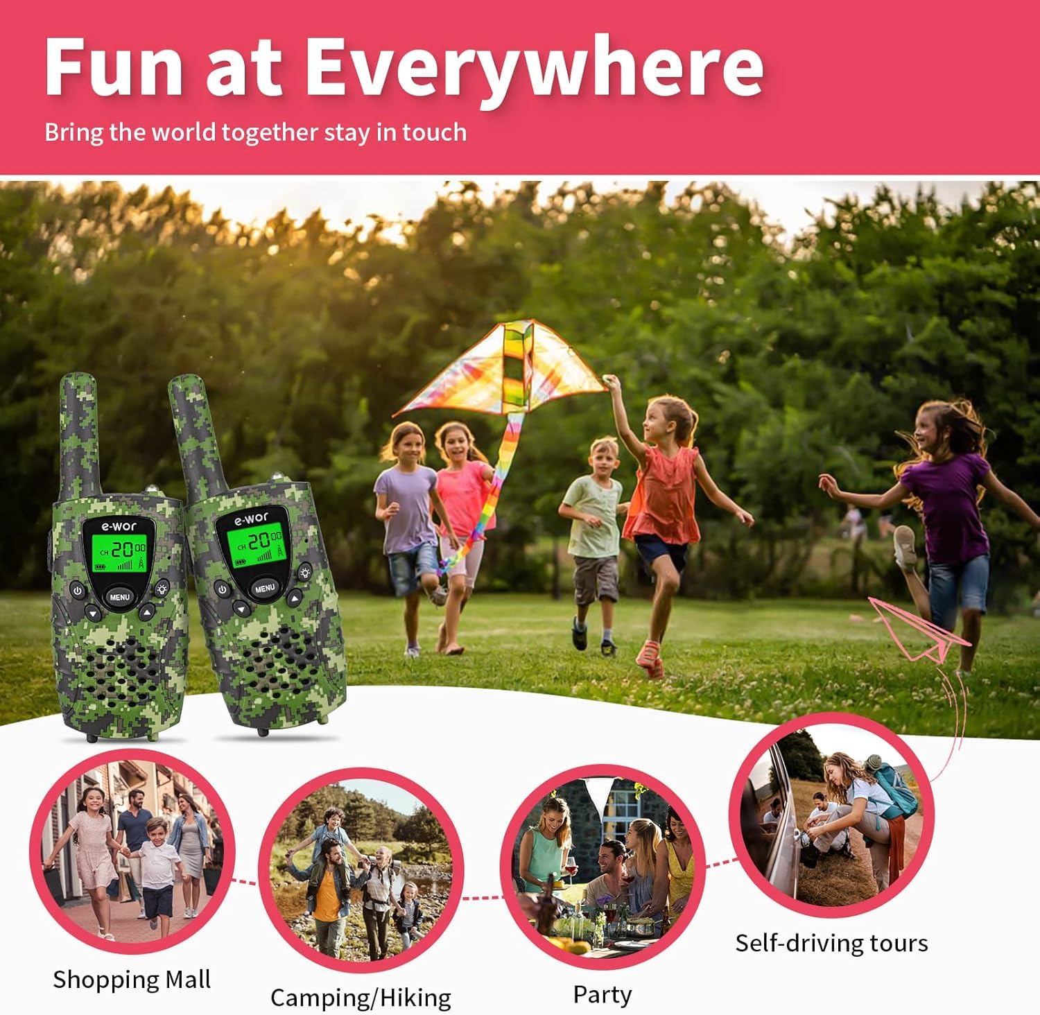Push-to-talk is simple for kids using E-WOR devices