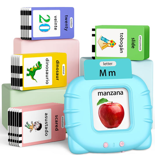 Eaever bilingual flashcards reader demonstrating interactive reading for early language practice.