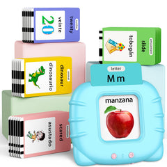 Eaever bilingual flashcards reader demonstrating interactive reading for early language practice.