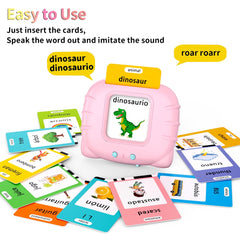 Eaever card reader in hand delivering clear spoken readings.