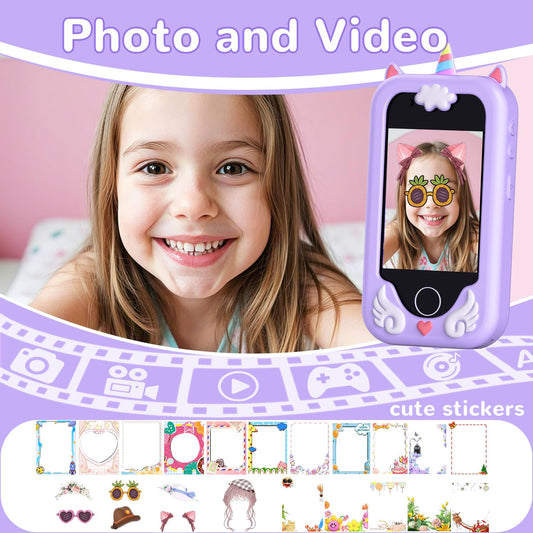 Eaever Kids Play Phone dual cameras capture memories and creativity.