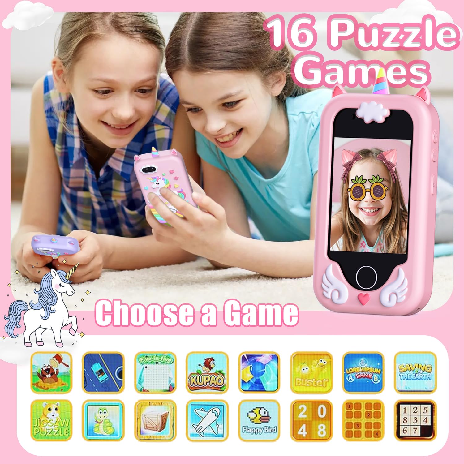Eaever Kids Smart Phone Toy durable silicone case with anti-drop protection