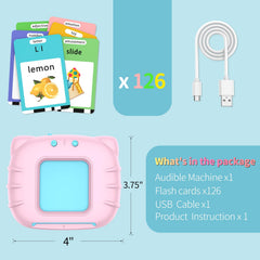 Eaever pocket-sized reader enables classroom or home language practice.