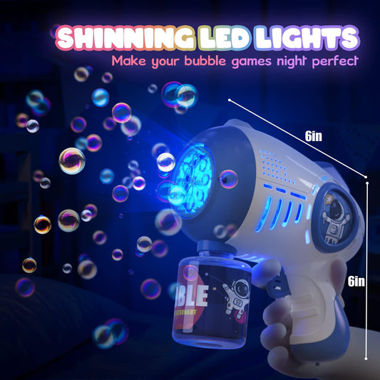 EagleStone 2 Bubble Gun shows 16ft bubble range for backyard fun