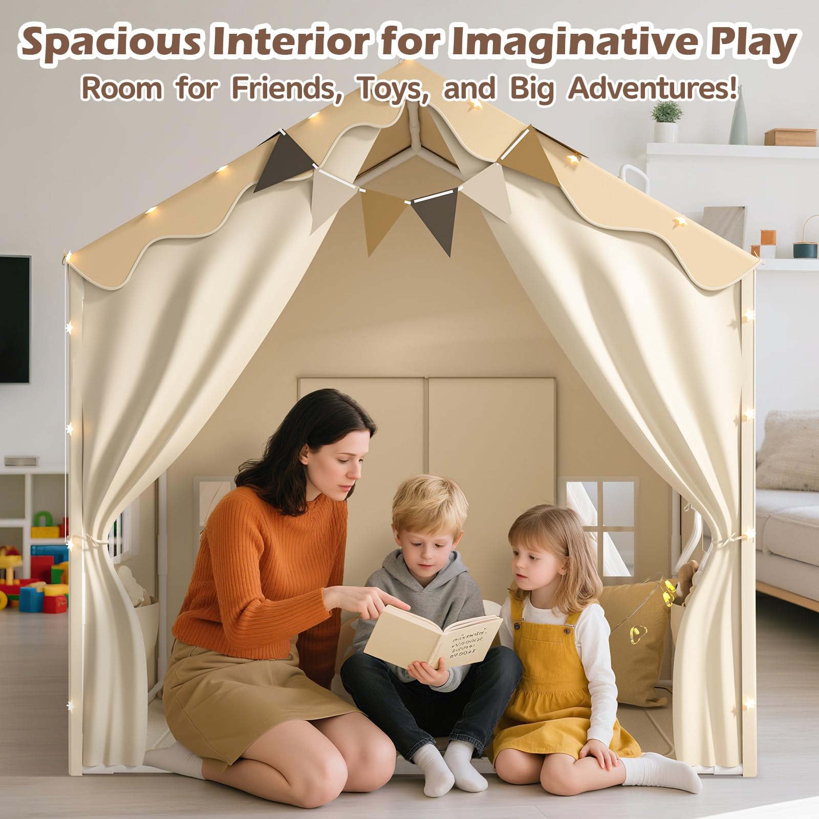 EagleStone 2-in-1 Kids Tent dual-doors for easy access and playtime