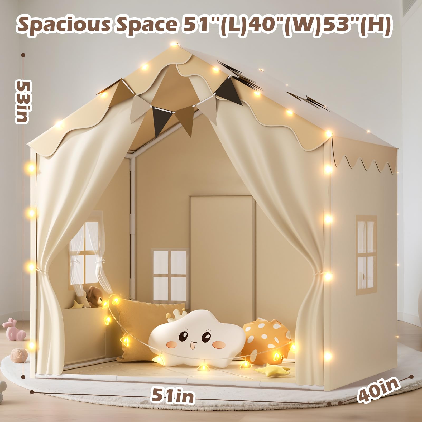 EagleStone 2-in-1 Kids Tent inside with padded mat for comfort