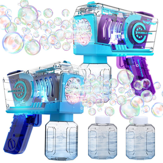 EagleStone 2 pack bubble guns with LED lights for nighttime play.