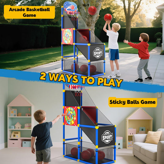 EagleStone adjustable-height hoop for growing kids, easy reach and play.