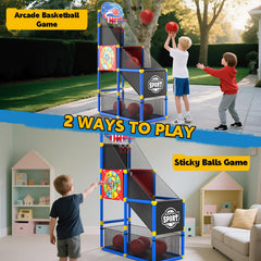 EagleStone adjustable-height hoop for growing kids, easy reach and play.