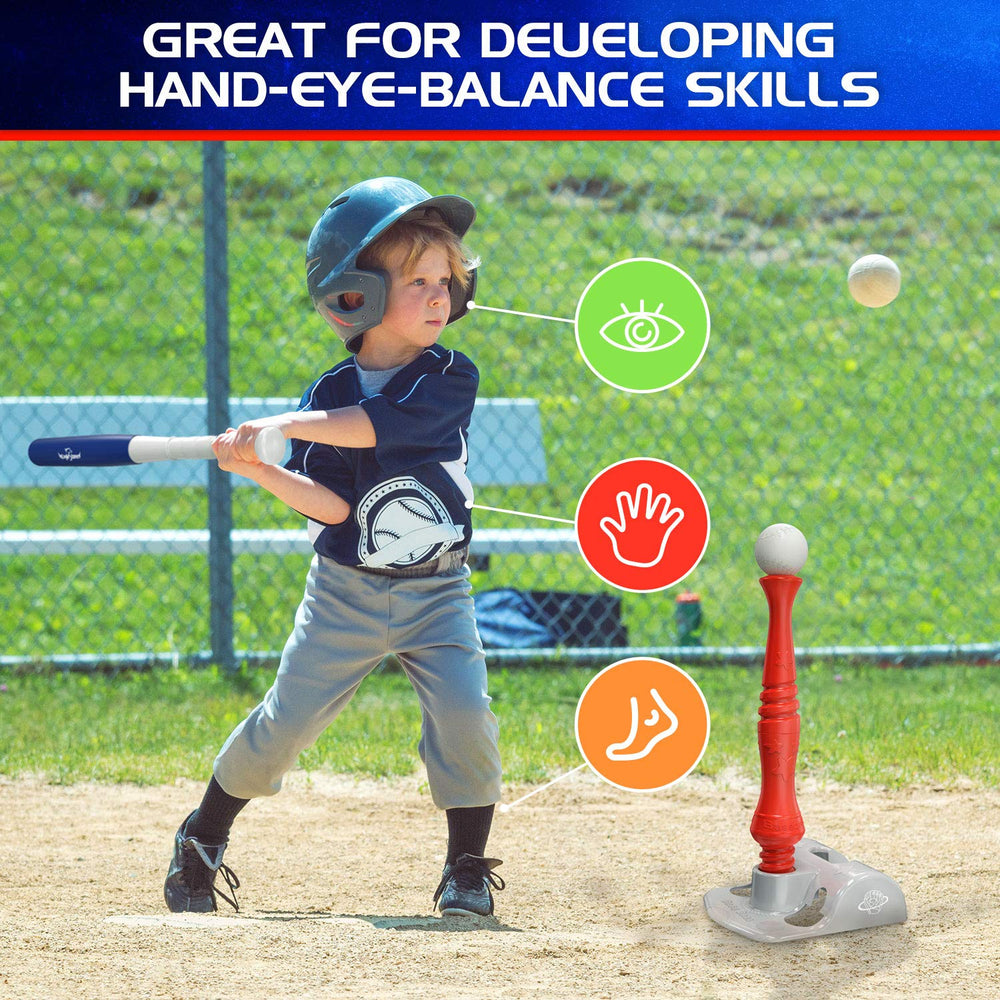 EagleStone adjustable-height tee grows with your child for continued play.