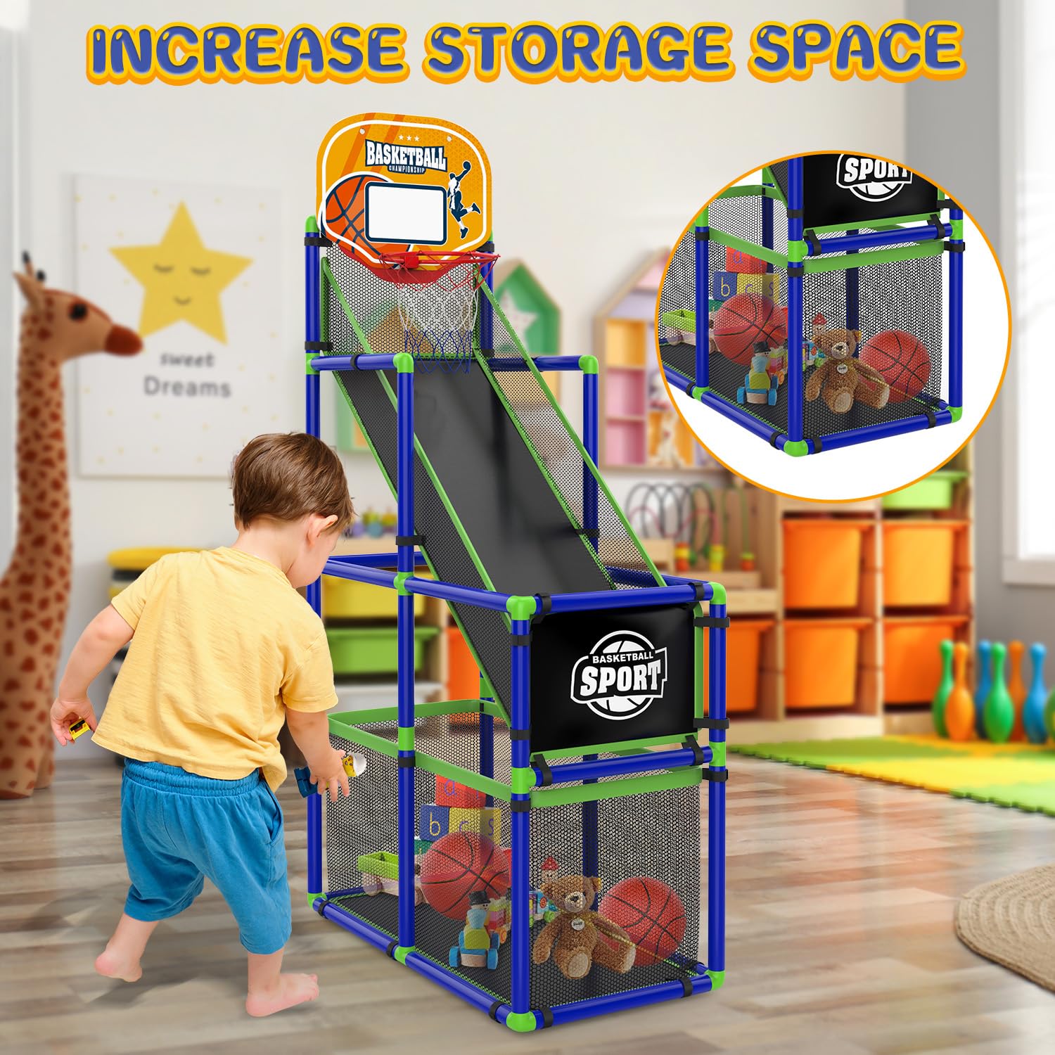 EagleStone arcade hoop features automatic return for smooth gameplay