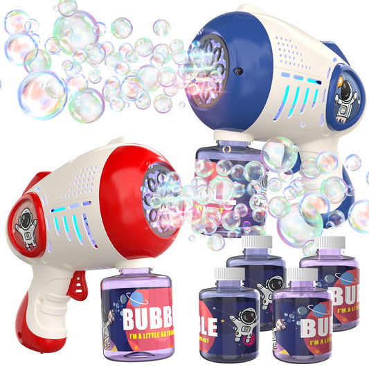 EagleStone bubble guns in blue glow delivering high output for outdoor play