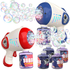 EagleStone bubble guns in blue glow delivering high output for outdoor play