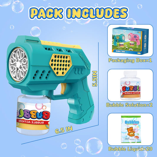 EagleStone LED-lit bubble gun adds dazzling color for night-time fun.