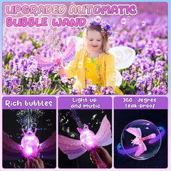 EagleStone Bubble Machine with LED lights creates colorful displays