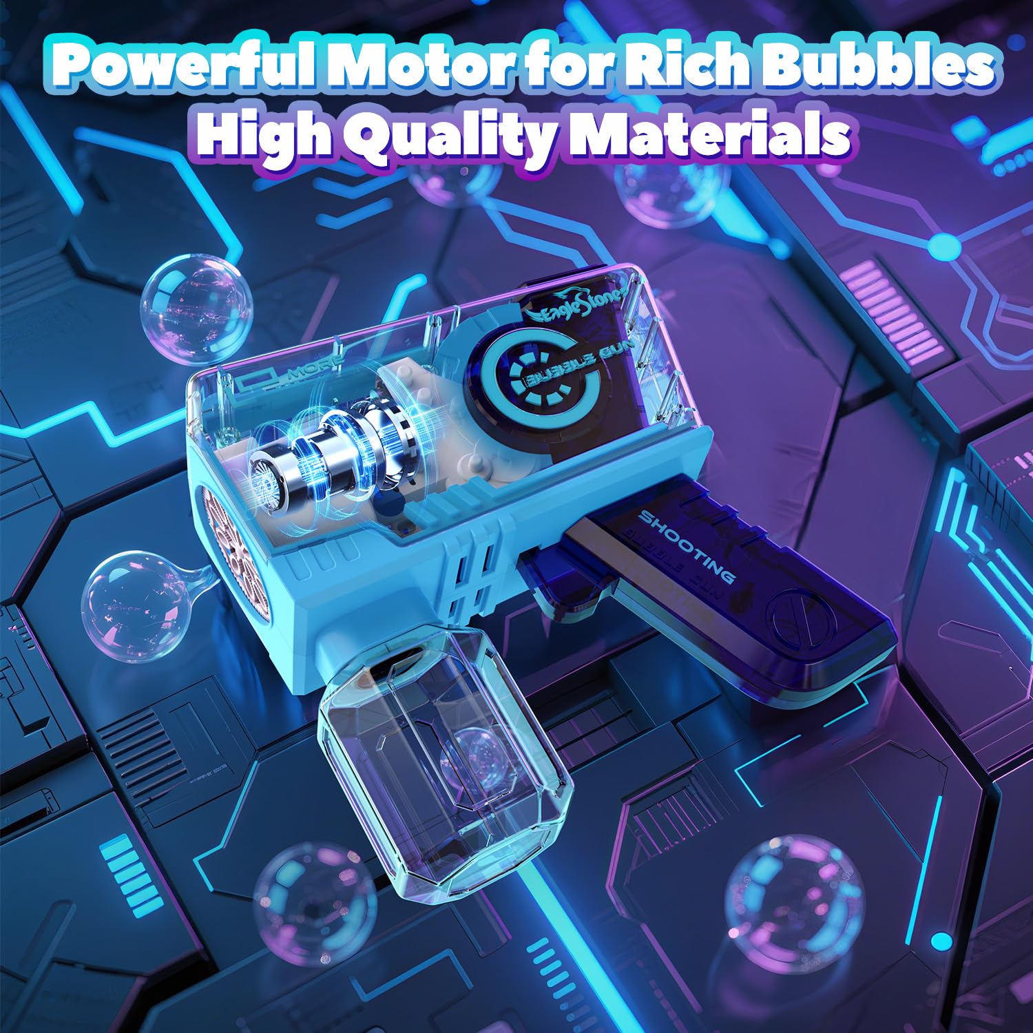 EagleStone bubble solution bottles included for quick setup.