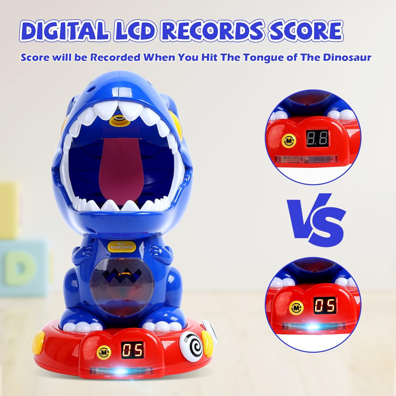 EagleStone dino mouth light creates immersive play visuals.