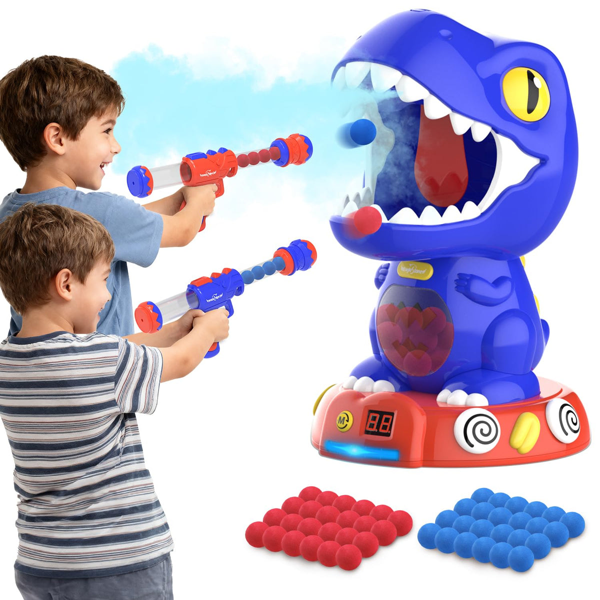 EagleStone dino target game boosts hand-eye coordination during play.