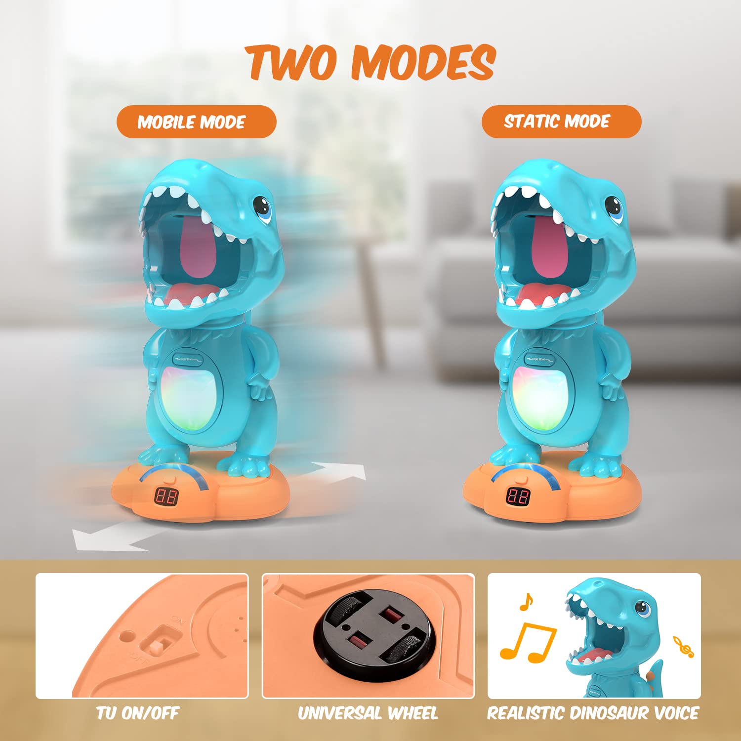 EagleStone movable dinosaur with sound and lights enhances play
