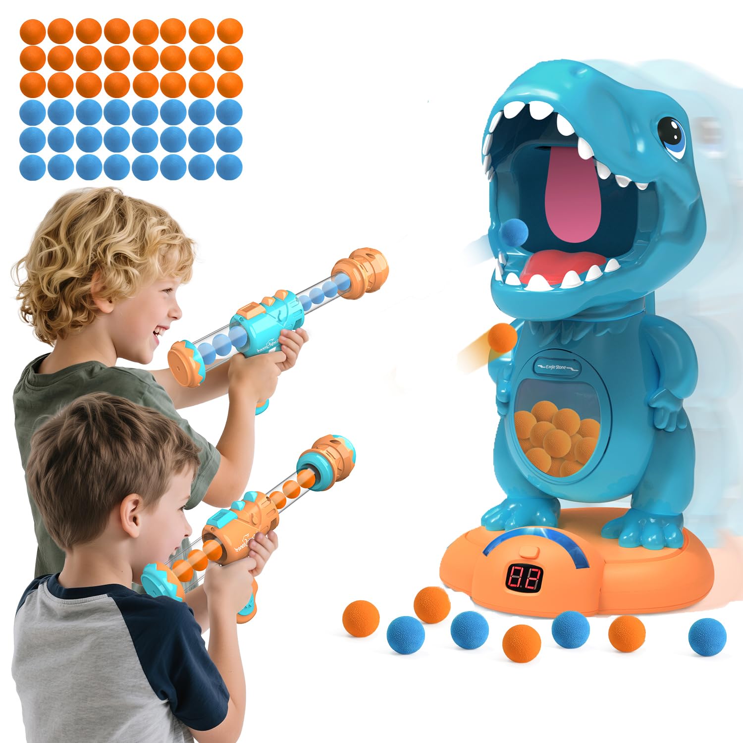 EagleStone dinosaur target in motion mode for engaging kid target practice