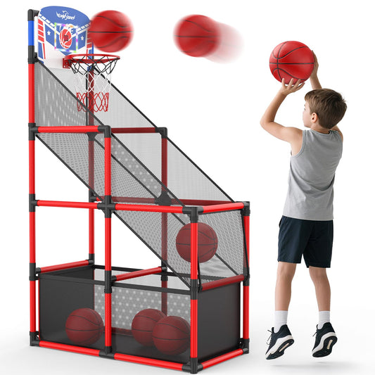 EagleStone Kids arcade hoop full setup with LED lights offers arcade-style play.