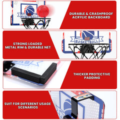 Thick protective padding and a durable backboard guard doors during shots.