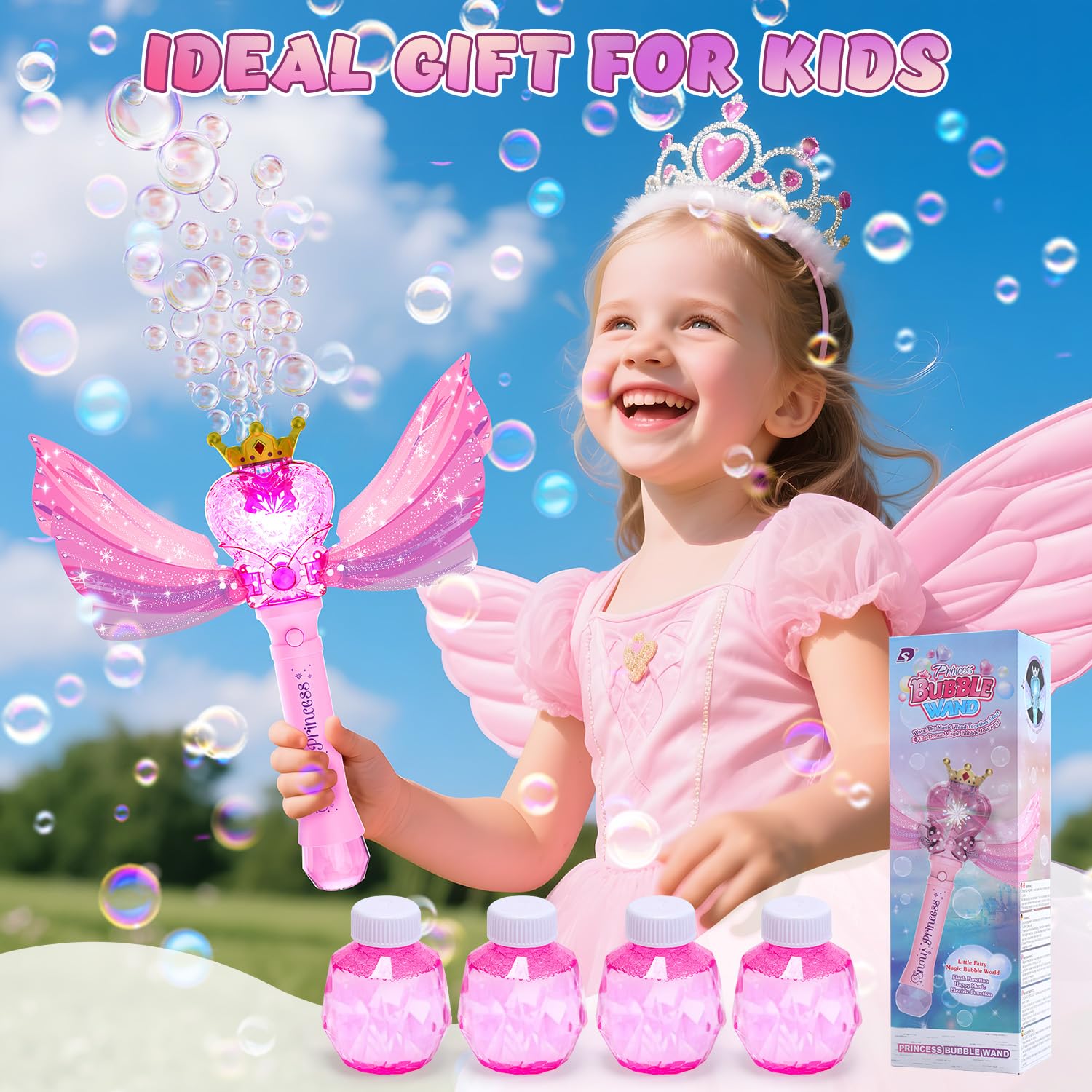 EagleStone bubble wand with LED lights and music for outdoor displays.