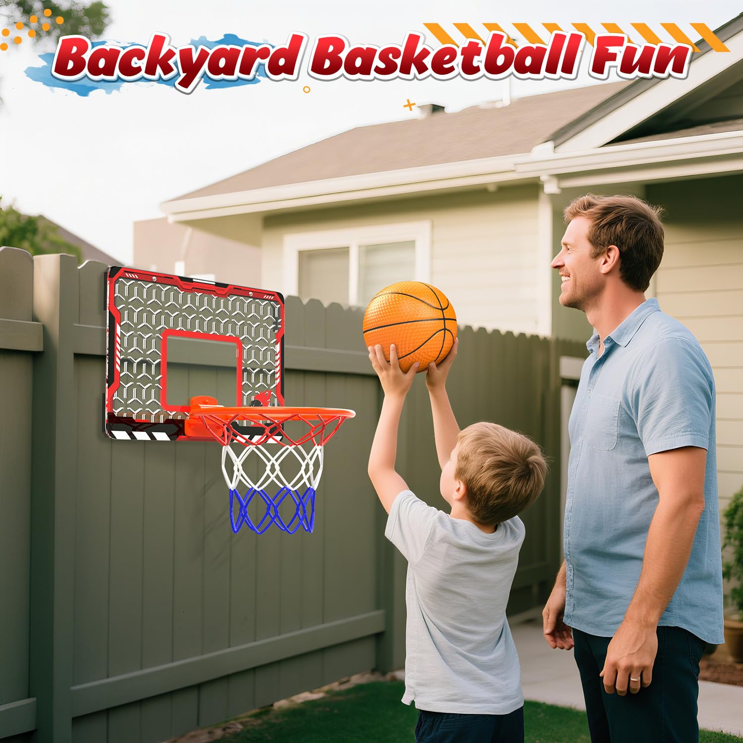 EagleStone mini basketball hoop backboard close up showing durable construction.