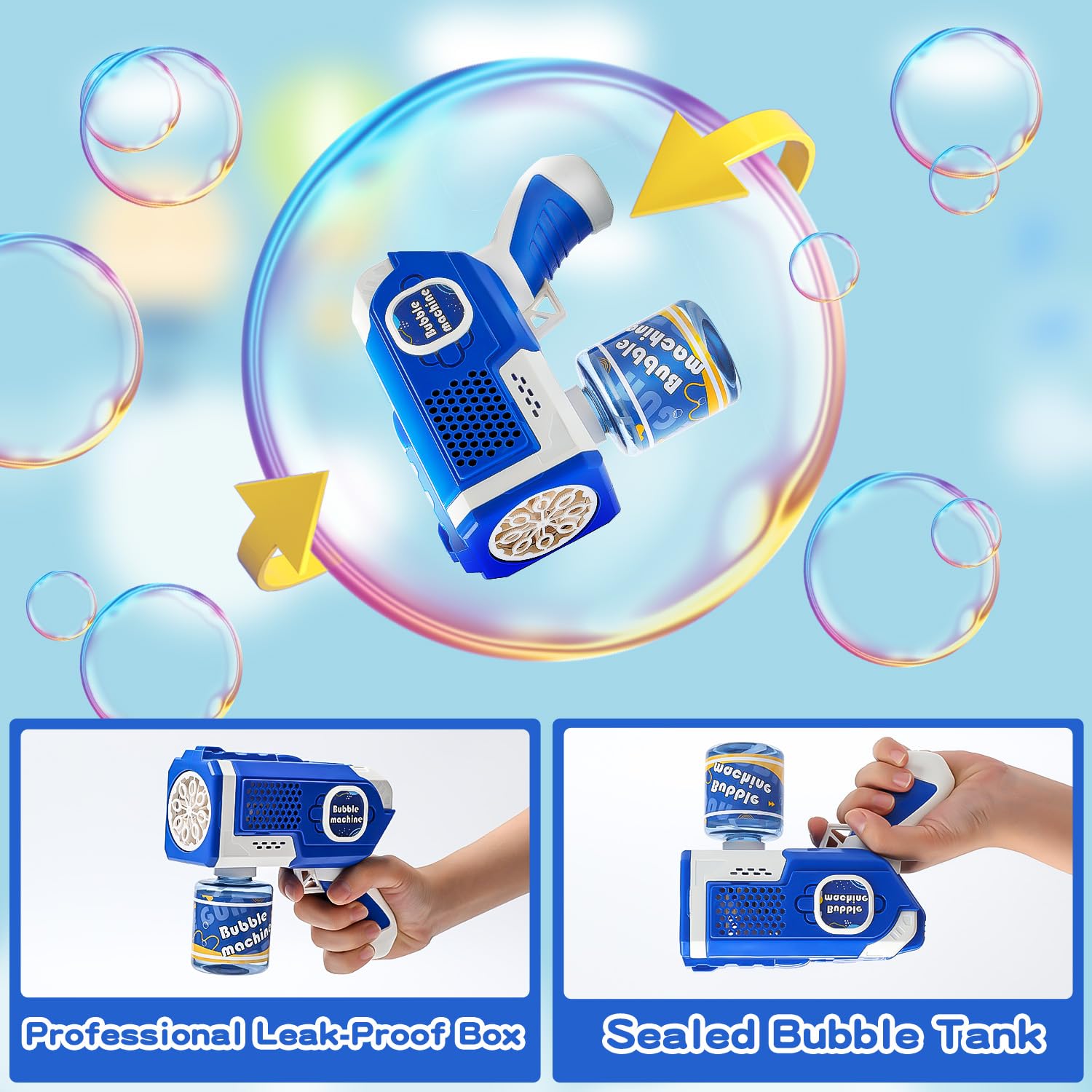EagleStone outdoor bubble toy set, ideal for parties and family fun.