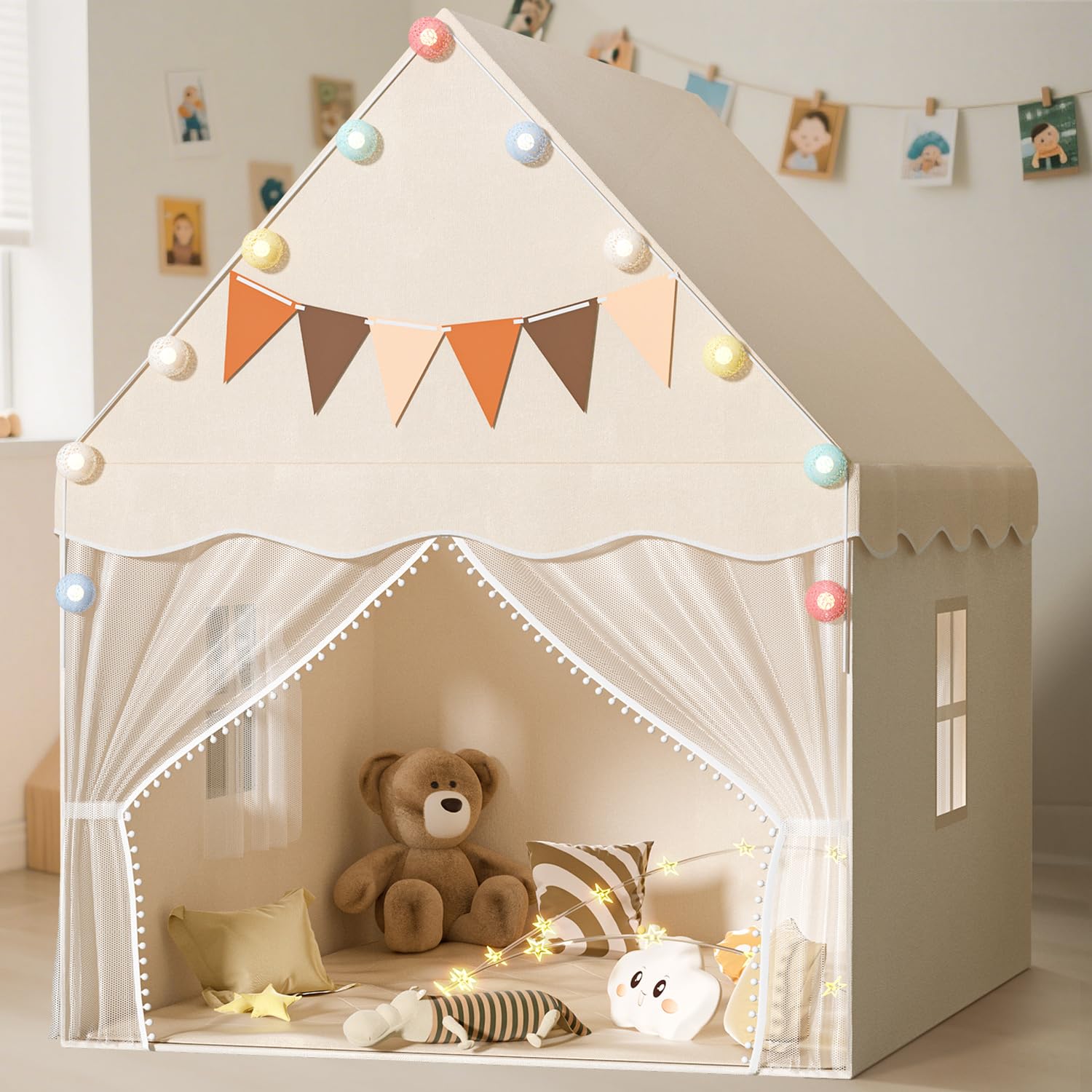 EagleStone star light tent interior offers cozy reading and imaginative play.