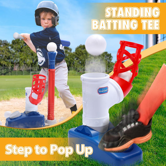 EagleStone T-ball set with collapsible bat ready for training sessions.