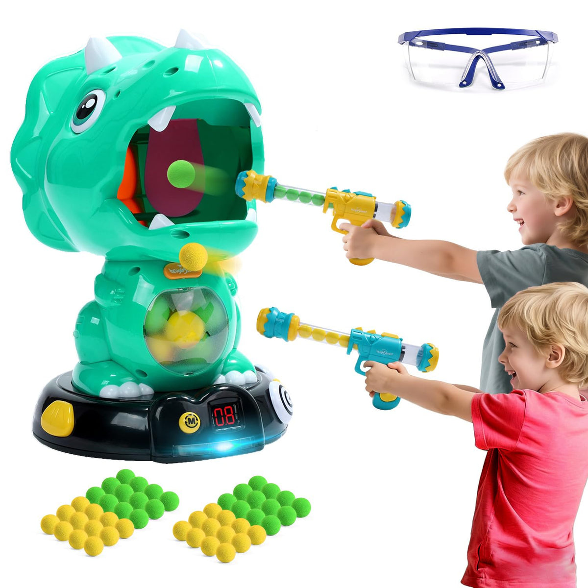 EagleStone Triceratops Dino Shooting Game with 2 guns for action-packed playtime