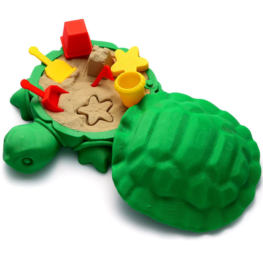 EAMC XHXX mini turtle sandbox on a desk, inviting calm focus and creative play.
