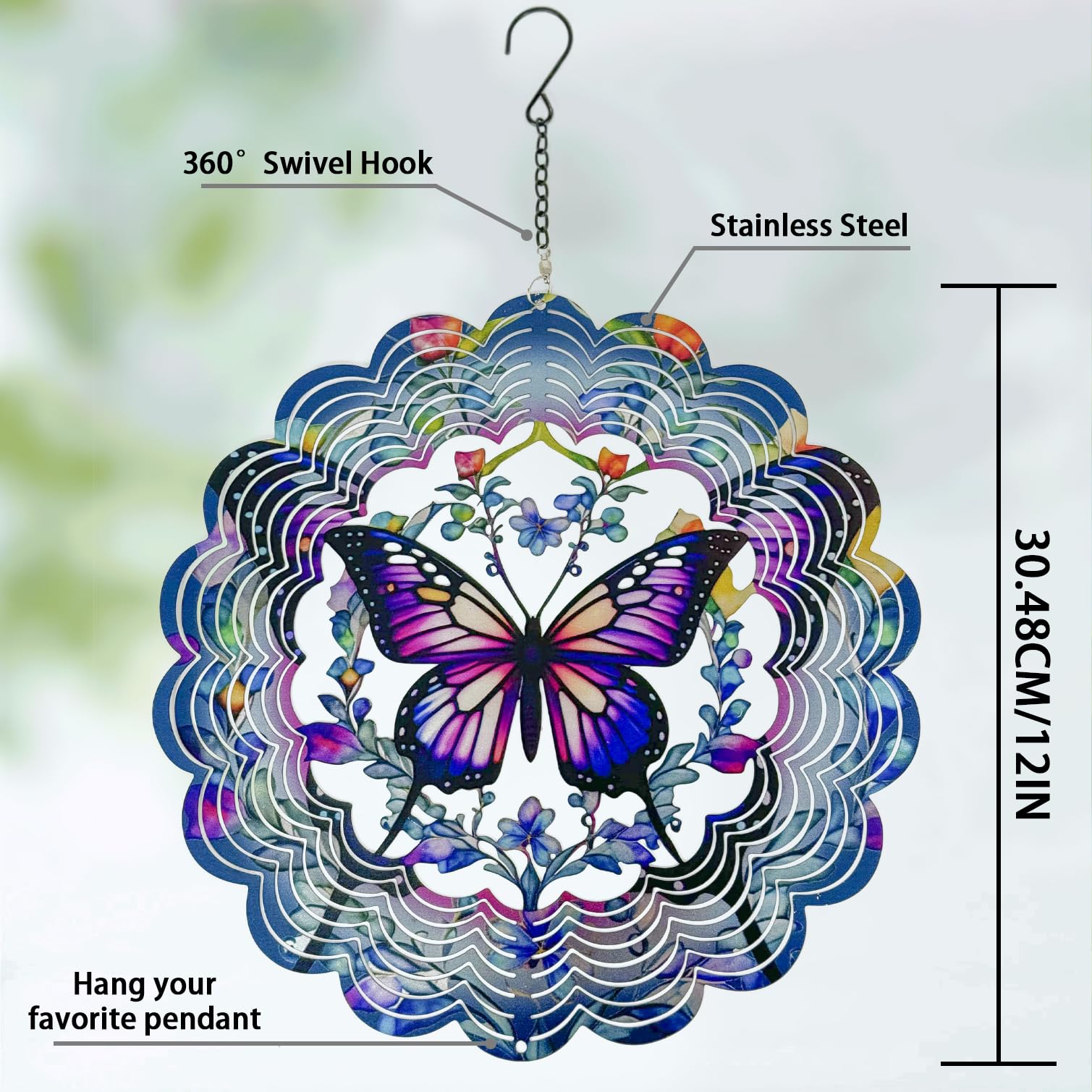 Eandisom 12-inch garden ornament with epoxy coating resists weather.