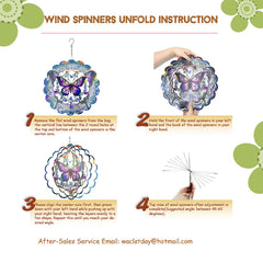 Eandisom butterfly wind spinner gift-ready with gloves and hook.