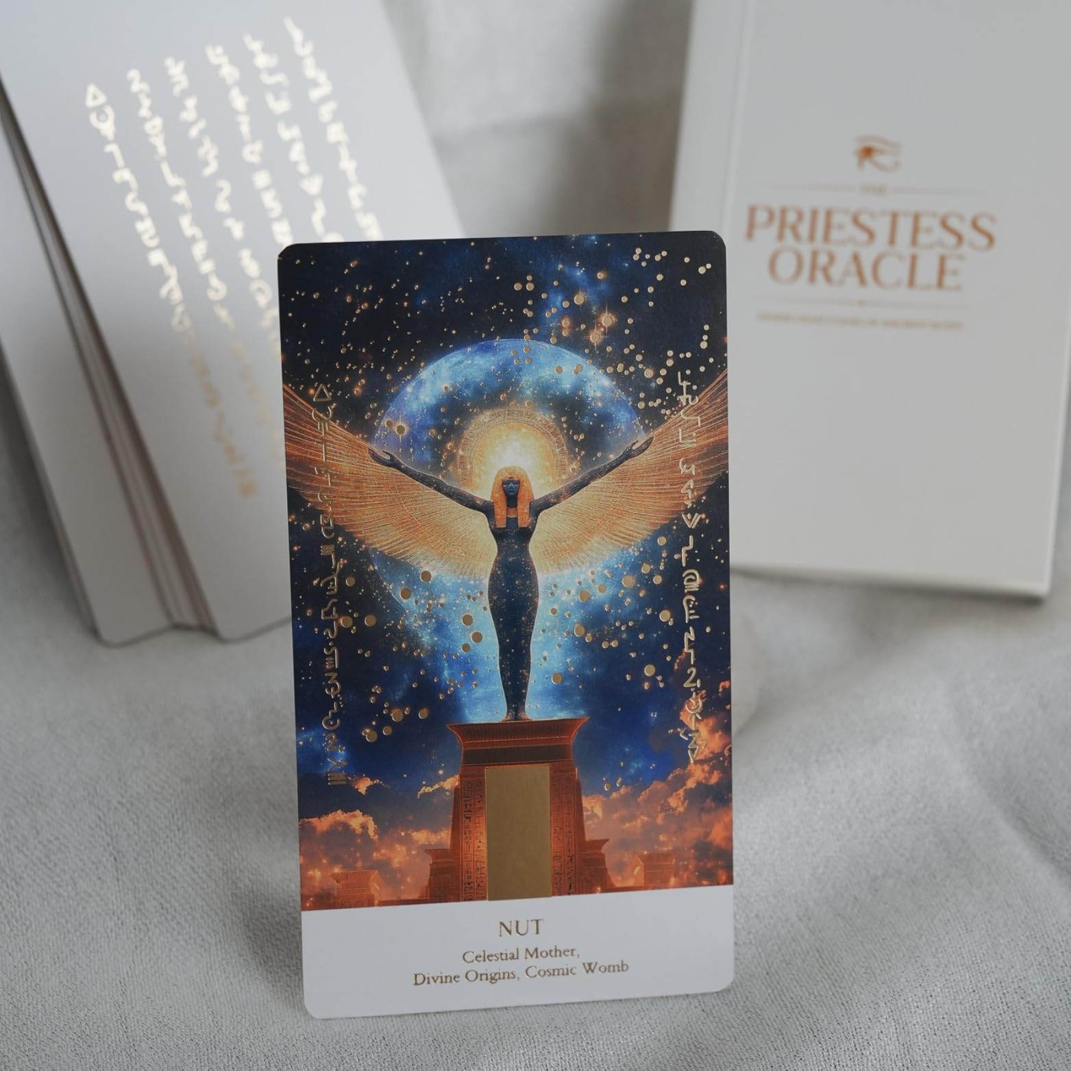Divination-practice card aiding intuitive readings with Earth Moon Magick Priestess