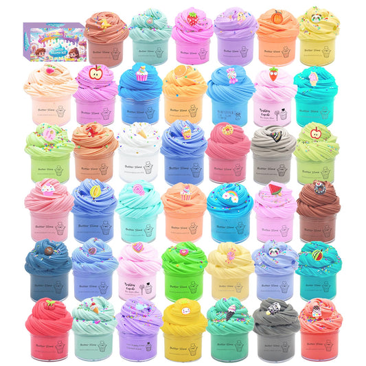 EASYCITY Butter Slime Kit packaging featuring vibrant colors for party favors and gifting