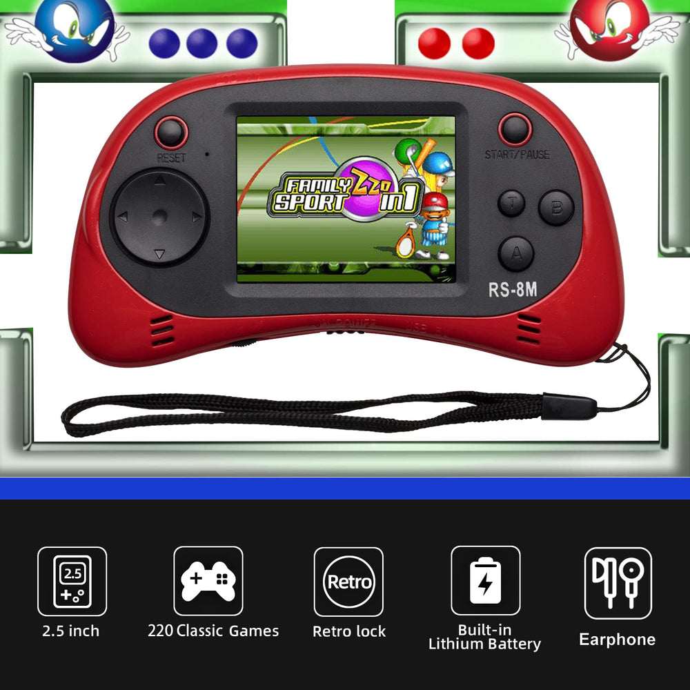 EASEGMER 16 Bit handheld games close-up on 2.5-inch HD display
