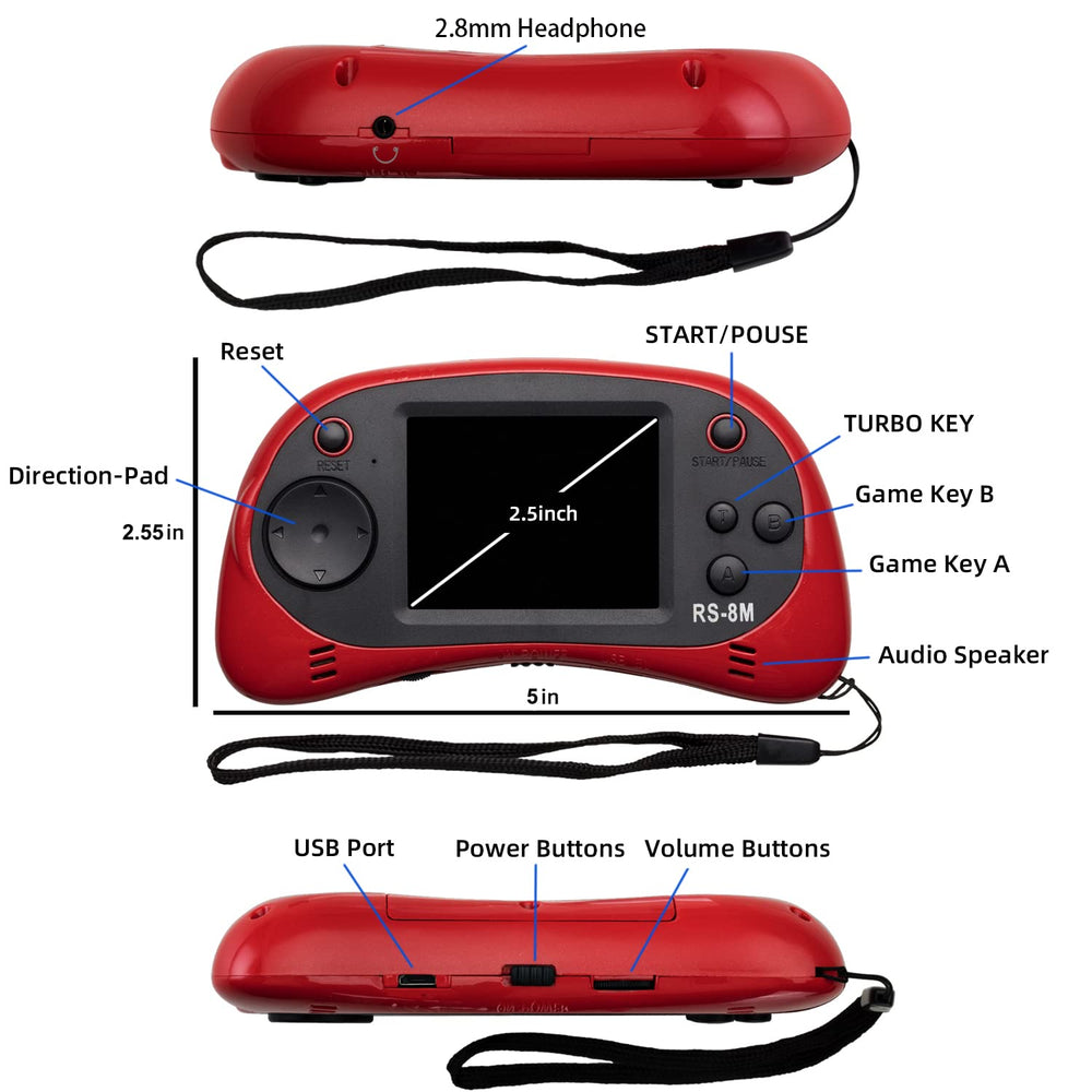 EASEGMER 16 Bit handheld with durable, shatterproof shell for kids